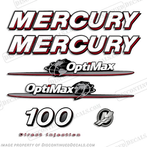 Mercury 100hp "Optimax" Decals - 2007-2012 2007, 2008, 2009, 2010, 2011, 2012, 100, INCR10Aug2021