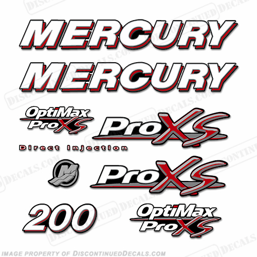 Mercury 200hp Optimax ProXS Decal Kit pro xs, optimax proxs, optimax pro xs, optimax pro-xs, pro-xs, 200 hp, INCR10Aug2021, pro, xs, proxs