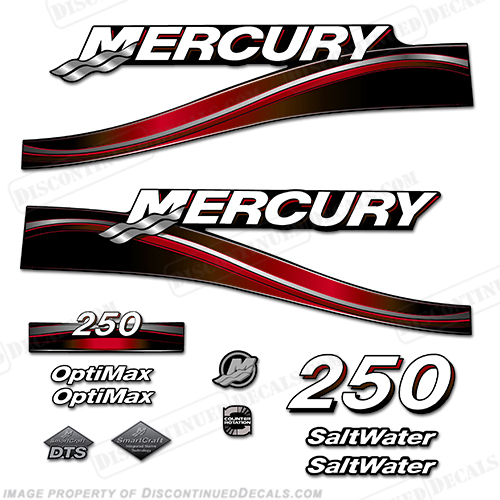 Mercury 250hp Optimax Decal Kit - 2005 (Red) INCR10Aug2021
