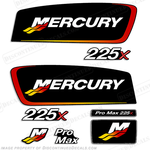 Mercury 225x ProMax Alien Cowl Decals pro. max, pro max, pro-max, INCR10Aug2021
