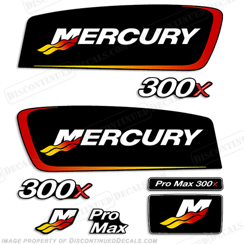Mercury 300x ProMax Alien Cowl Decals pro. max, pro max, pro-max, INCR10Aug2021