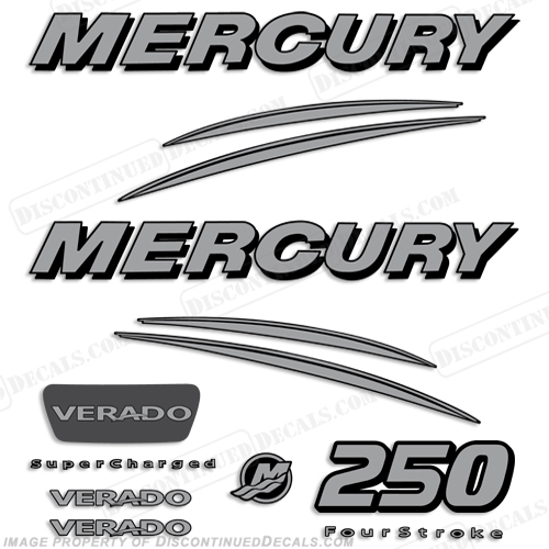 Mercury Verado 250hp Decal Kit - Silver INCR10Aug2021