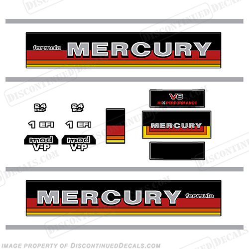 Mercury Formula 1 2.4 Litre MOD VP Decal Kit liter, litre, racing, mercury, mod1, mod, Formula, INCR10Aug2021