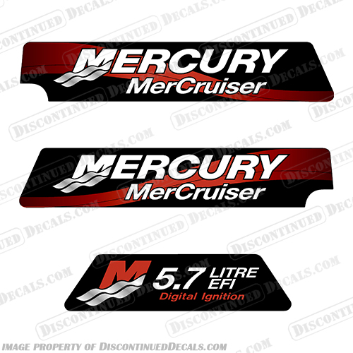 Mercury Mercruiser 5.7 Litre EFI Digital Ignition Flame Arrestor Decal Kit  mercruiser, mer, cruiser, 5.7, 5.7l, 5l, 5, flame, arrestor, bravo, alpha, one, thunderbolt, ignition, power, steering mpi, engine, valve, 454, flame, arrestor, mercury, decal, sticker, lx, v8, INCR10Aug2021