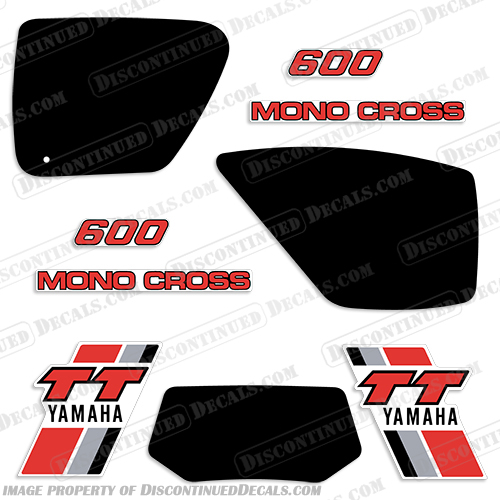 Yamaha TT600 Mono Cross Decals - 1984-1986 yamaha, TT600, tt600, dirt, bike, decals, stickers, set, motorcross, engine, frame, tank, offroad, off, road, mono, cross, 1984, 1985, 1986, 84, 85, 86,