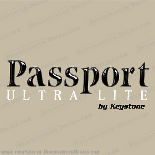 Passport Ultra Lite by Keystone RV Decal passport, ultra, lite, by, keystone, rv, motorhome, trailer, travel, decal, decals, stickers, logo, lettering, pass, port, key, stone, 