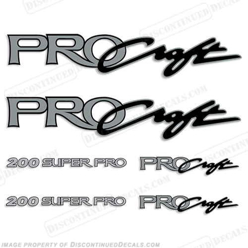 ProCraft Boats &amp; 200 Super Pro Logo Decal Package procraft, pro-craft, INCR10Aug2021