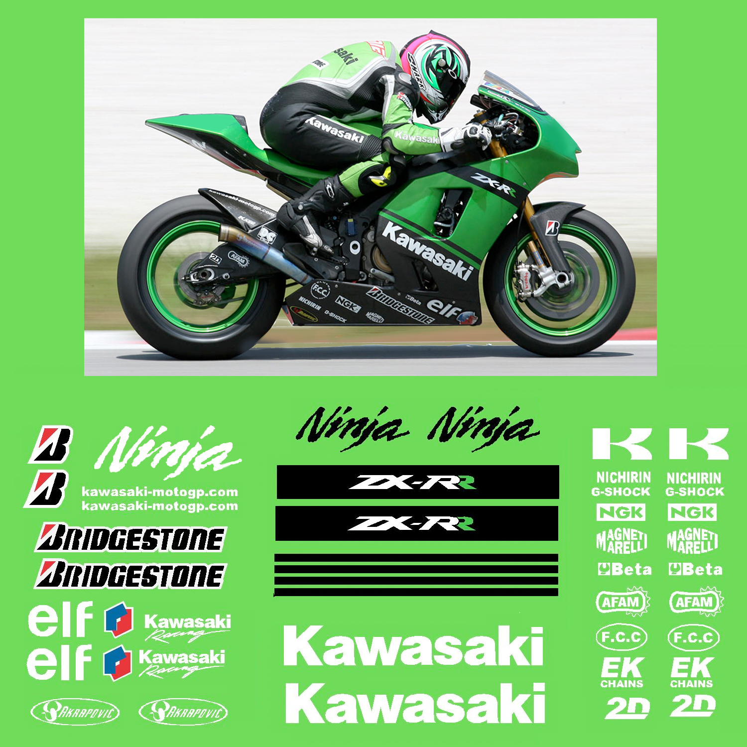 Kawasaki MotoGP Race Decal Kit - 2007 INCR10Aug2021