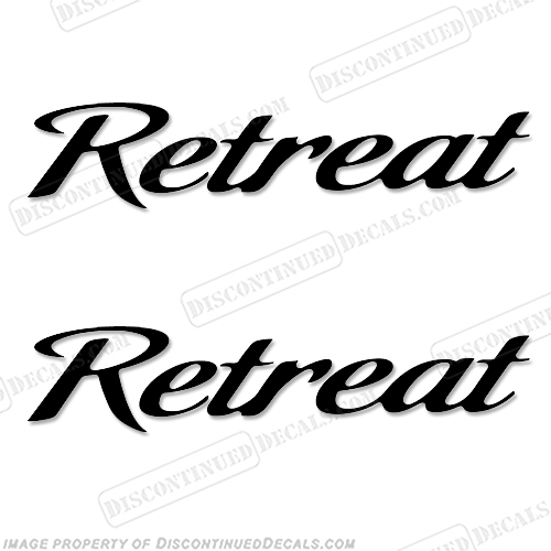 Retreat RV Decals - Any Color!  american, cruiser, rv, conversion, van, sticker, label, logo, decal, kit, set, marking, recreational, vehicle, camper, caravan, INCR10Aug2021