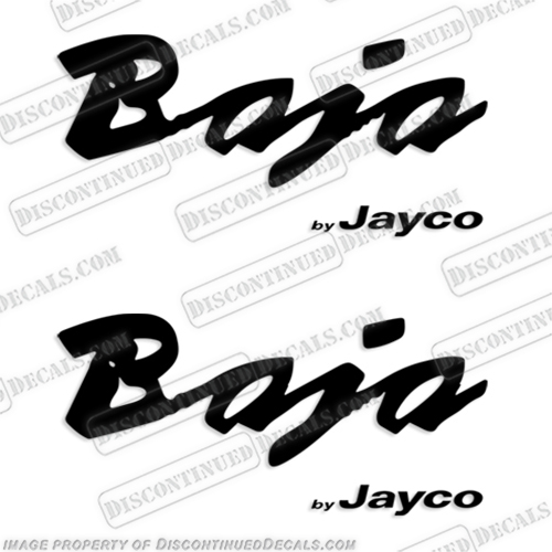  Baja by Jayco Pop Up Travel Trailer RV Logo Decals - (Set of 2) Any Color!   recreational, vehicle, rv, camper, trailer, caravan, fw, fleet, wood, avion, skamper, travel,  trailer, rv, baja, jayco, logo, decals, decal, 