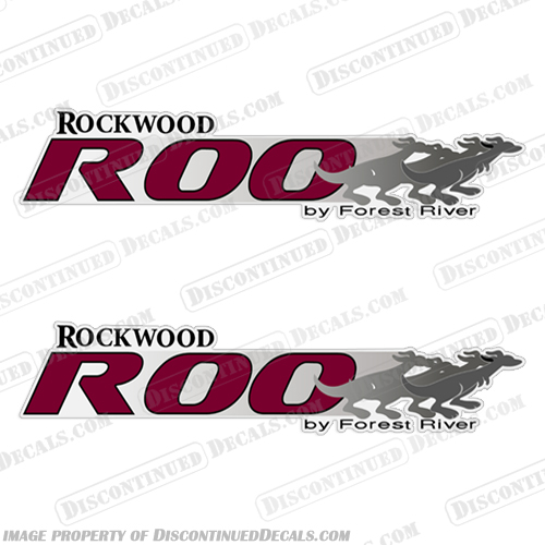 Rockwood Roo by Forest River RV Decals - Style 2 (Set of 2)  rockwood, roo, by, forest, river, 2007, hybrid, trailer, decals, 21, ss, single, double, set, of, 2, two, style 2, style,