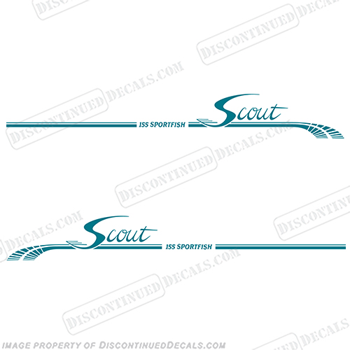 Scout 155 Sportfish Boat Logo Decals - Any Color!  sportfisher, INCR10Aug2021