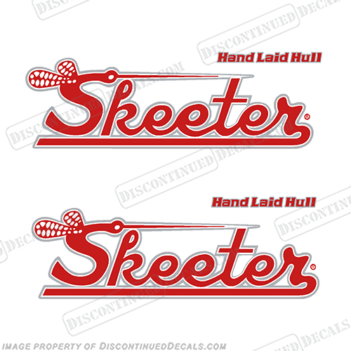 Skeeter Starfire 115 Boat Logo Decal SF-115 (Set of 2) - Red/White/Silver Skeeter, starfire, sf-115, 115, sf115, hand, laid, hull, INCR10Aug2021