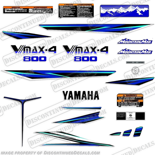 Yamaha Vmax 4 Snowmobile Decals 800 - 1996 snowmobile, decals, yamaha, vmax, 4, 1996, 96, stickers, kit, set, 800,