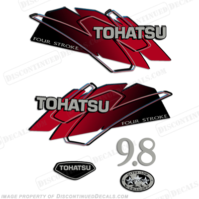 Tohatsu 9.8hp Decal Kit - Red INCR10Aug2021