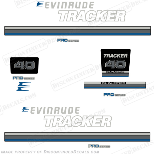 Evinrude 1981 Tracker 40hp Decal Kit - Blue INCR10Aug2021