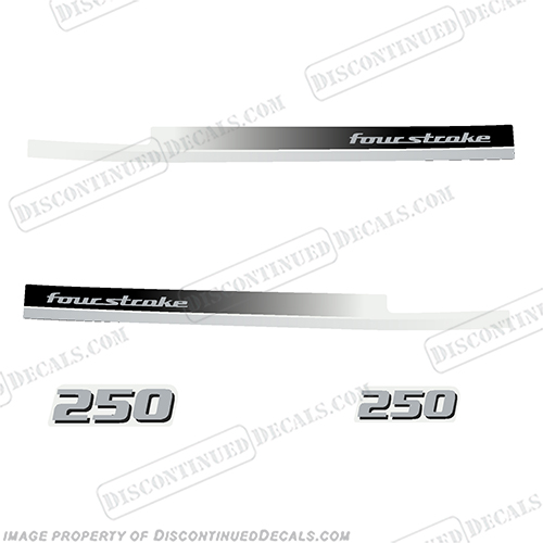 Yamaha 250hp V6 Decals - Silver/Black for white engines 2008+ Partial INCR10Aug2021