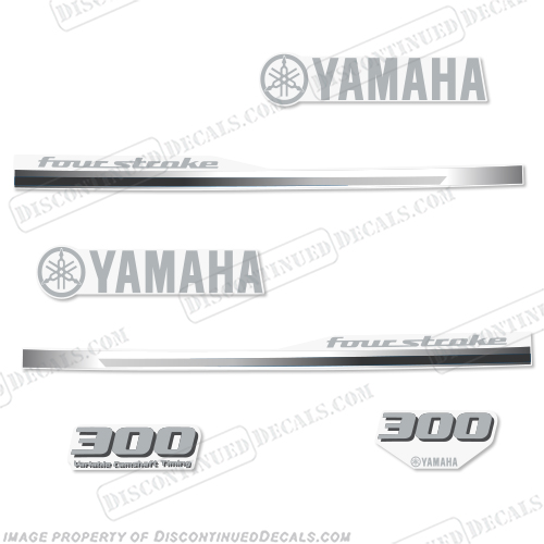 Yamaha 300hp Decals - 2013 - 2014 Custom Style Black/Silver 300, 300hp, 300-hp, INCR10Aug2021