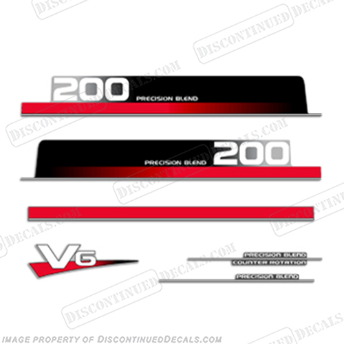 Yamaha 200hp Decals Kit - Mid 1990s (Partial Kit) 200, 90, INCR10Aug2021