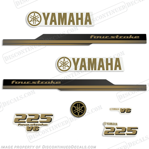 Yamaha 225hp v6 Decals - 2008+ (Gold) INCR10Aug2021