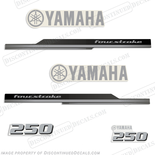 Yamaha 250hp Decals - Silver 2014 2015 2016 2017 2018 2019 2020 2021 2022 INCR10Aug2021