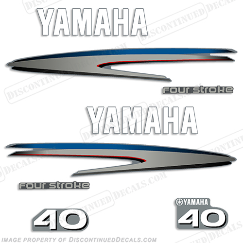 Yamaha 40hp 4-Stroke Decal Kit 2002 - 2006 INCR10Aug2021