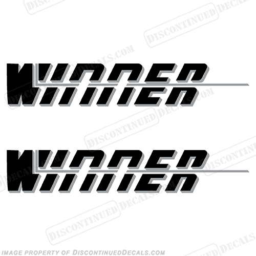 Winner Boat Logo Decals - Silver (Set of 2) INCR10Aug2021