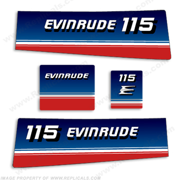 Evinrude 1980 115hp Decal Kit INCR10Aug2021
