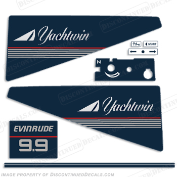 Evinrude 1986 9.9hp Yachtwin Decal Kit evinrude 9.9, 86, INCR10Aug2021