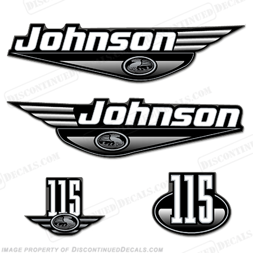 Johnson 115hp Decals 1999 - 2001 (Black) INCR10Aug2021