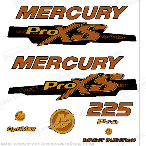 Mercury 225hp ProXS 2013+ Style Decals - Custom Terra Cotta pro xs, optimax proxs, optimax pro xs, optimax pro-xs, pro-xs, 225 hp, INCR10Aug2021