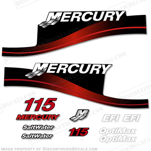 Mercury 115hp EFI/Optimax Decal Kit (Red) INCR10Aug2021