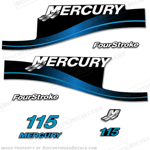 Mercury 115hp 4-Stroke Decal Kit 1999-2004 (Blue) INCR10Aug2021