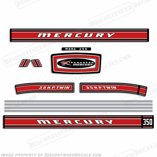 Mercury 1968 35HP Outboard Engine Decals INCR10Aug2021