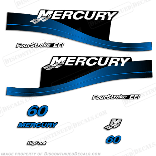 Mercury 60hp FourStroke EFI Decals (Blue) 1999 - 2004 INCR10Aug2021
