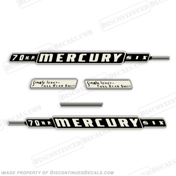 Mercury 1962 70HP Outboard Engine Decals INCR10Aug2021
