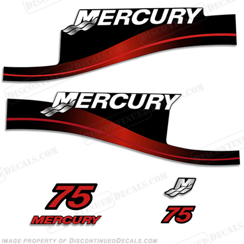 Mercury 90 Four 4 Stroke Decal Kit Outboard Engine Graphic Motor Stickers SILVER 