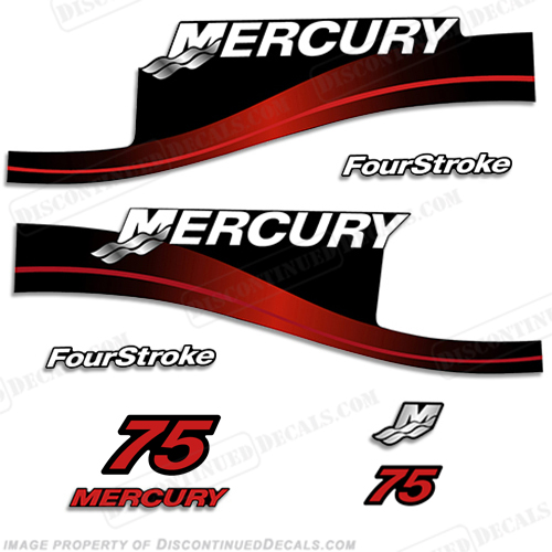 Mercury 75 Four 4 Stroke Decal Kit Outboard Engine Graphic Motor Stickers TEAL 