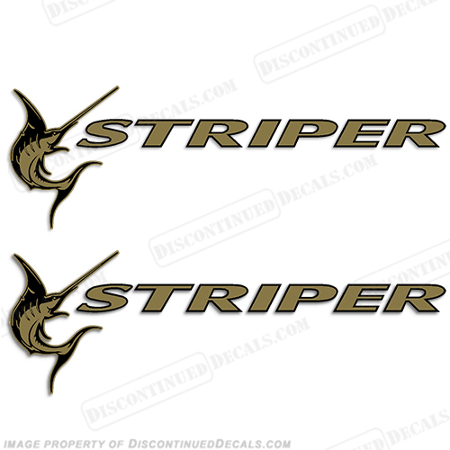 Seaswirl Striper Boat Logo Decals - Gold (Set of 2) INCR10Aug2021