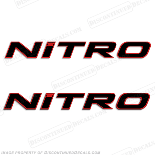 Tracker Marine Nitro Boat Decals  - Black w/Red Outline INCR10Aug2021