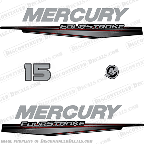 Mercury 15hp Outboard Engine Decal Kit - 2011+ mercury, 15, 15hp, 15 hp, 2011, 2012, 2013, 2014, 2105, 2016, 2107, 2108, 2019, 2020, merc, mercury, outboard, engine, four, stroke, fourstroke, engine, motor, 4s, 4stroke