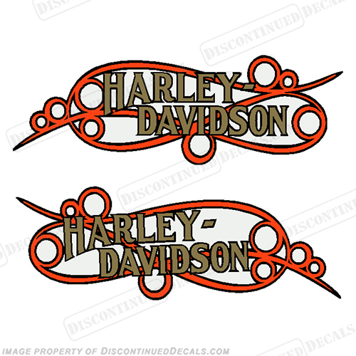 Harley-Davidson Fuel Tank Motorcycle Decals (Set of 2) - Style 17  Scroll harley, harley davidson, harleydavidson, scroll, davidson, 14126-86, 14127-86 , INCR10Aug2021