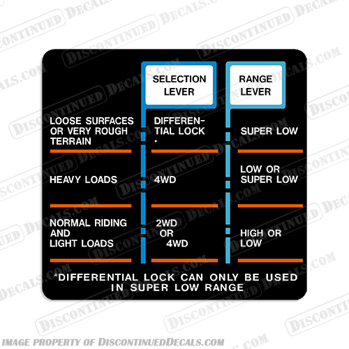 1999 Suzuki King Quad 300 4 Wheel Drive Selection and Range Lever Control Decal for Gas Tank  suzuki, king, quad, 4x4, atv, decals, stickers, offroad, off, road, dirt, bike, 2001, 4wheeler, 1999, 300, Wheel, Drive, Selection, Range, Lever, Control, Gas Tank, Gas, Tank