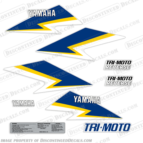 Yamaha YTM 225 Tri-Moto Blue Model ATC Decals- 1986 atv, decals, yamaha, tri z, tri, z, tri-z, 225, three, wheeler, atc, 1985, 1986, stickers, offroad, off, road, motor, bike, motorbike, dirtbike, dirt, ytm ,tri-moto, moto, atc, blue, model