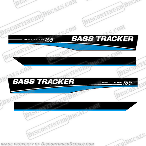 Bass Tracker Pro Team 165 Decals - Blue bass, tracker, boats, pro, team, 165, boat, hull, decal, sticker, kit, set, blue