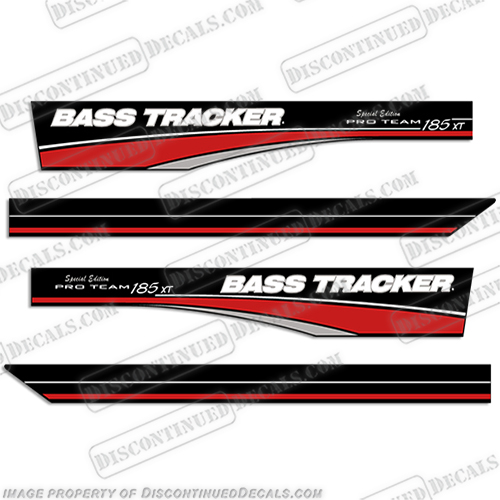 Bass Tracker Pro Team 185 XT Decals - Special Edition  bass, tracker, decals, 185, xt, pro, team, special, edition, 2002, decal, sticker, graphic, graphics, kit, set