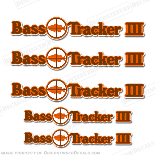 Bass Tracker III Target Boat Decal Package - 1970s 70, 70s, INCR10Aug2021