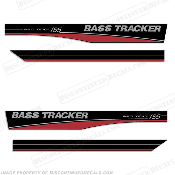 Bass Tracker Pro Team 185 Decals - Red/Silver INCR10Aug2021