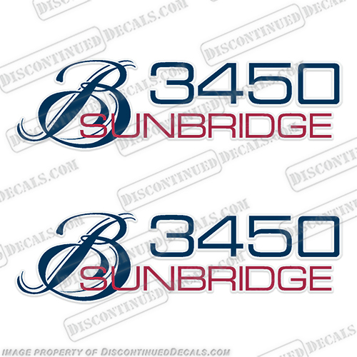 Bayliner Boats Sunbridge 3450 Decals (Set of 2)  boat, logo, decal, bay, liner, bayliner, sun, bridge, sunbridge, 3450, INCR10Aug2021