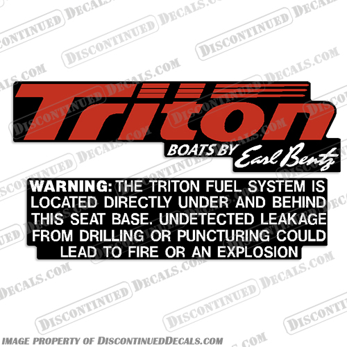 Triton Warning Fuel System Label Decal Triton, Warning, Fuel, System, Label, Decal,